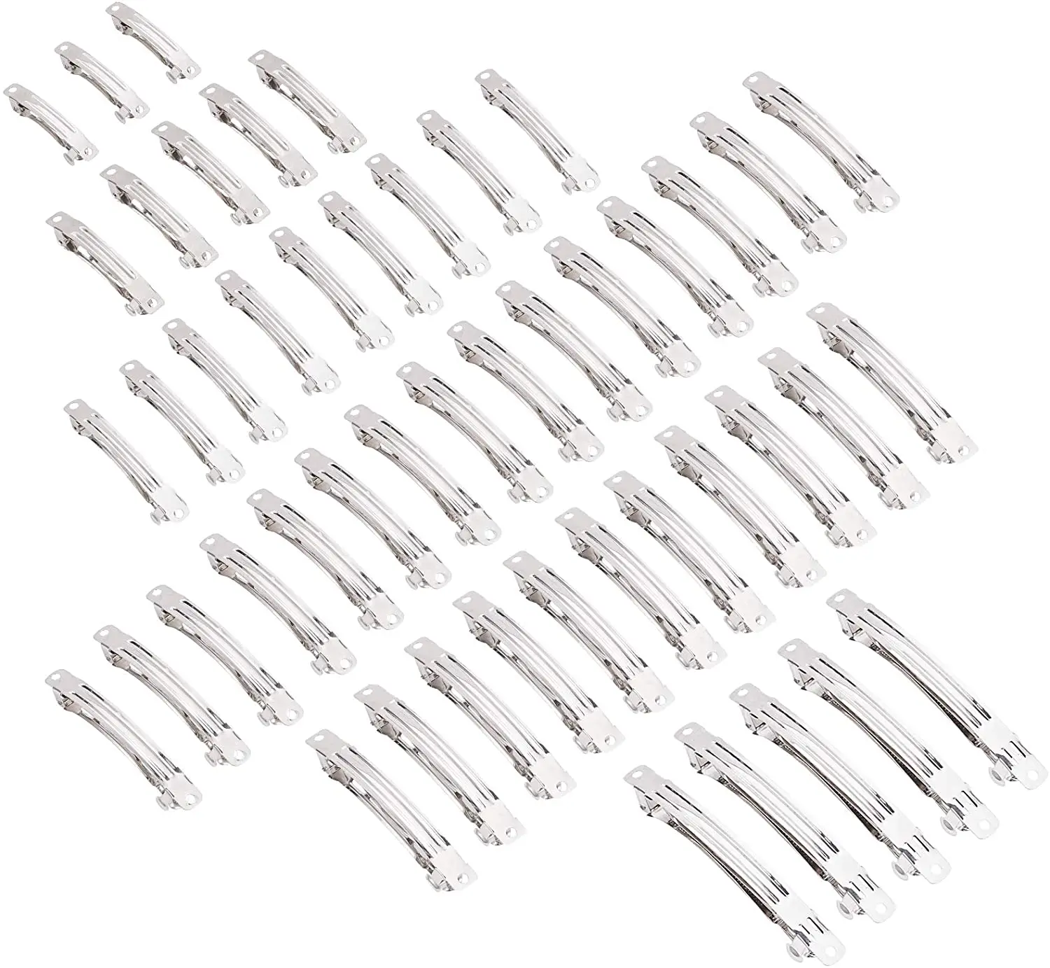 

60Pcs 6 Sizes Blank French Barrette Hair Clip Rectangle Barrette Snap Hair Alligator Clips Hairbow Accessory for Hair Care