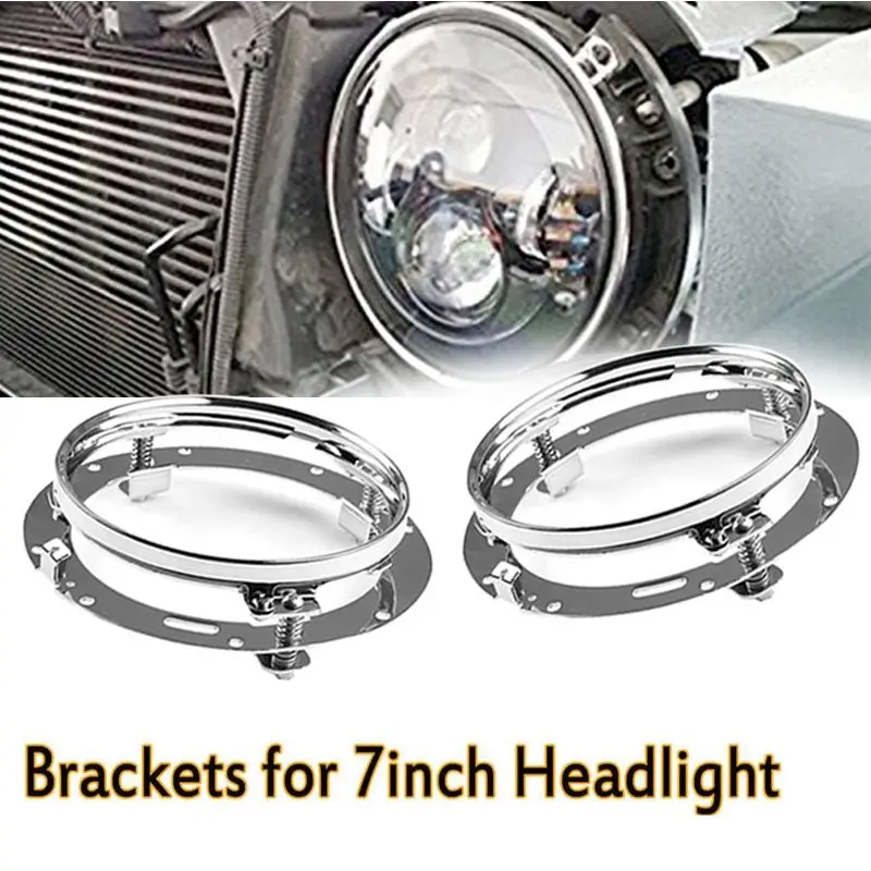 

7 Inch Round LED Headlight Mounting Bracket Ring For Car J eep W rangler JK L and rover defender for H arley Motorcycle 7" Brack