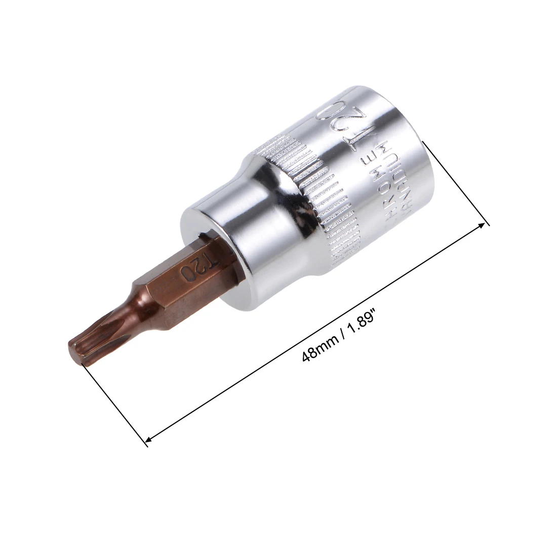 Торцевые головки Uxcell Torx T20/30/40/45/50/3/8 сталь S2 длина 48 мм латунь серебристый тон