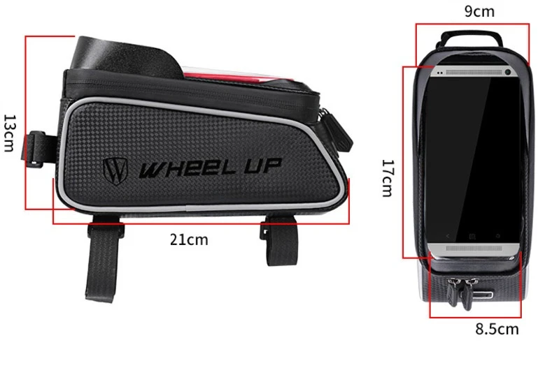 

Mountain Bike Bag Waterproof Mtb Front Handlebar Bag Wheel Up 6 Inch Mobile Phone Case Bicycle Top Tube Bag Cycling Accessories