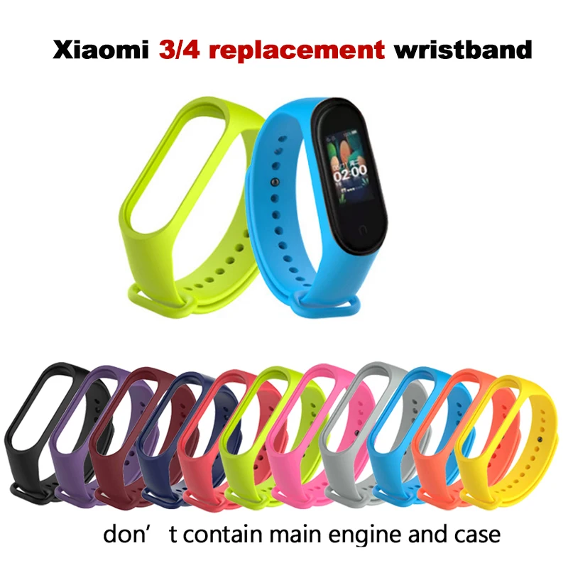 Браслет mi Band 4 из ТПУ черного оранжевого розового синего винно красного цвета для
