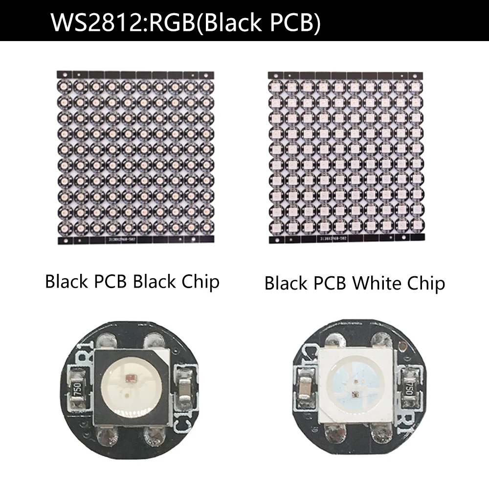 10 ~ 100 шт. светодиодный чип WS2812B с платой радиатора черный/белый PCB (10 мм * 3 мм) 5 в