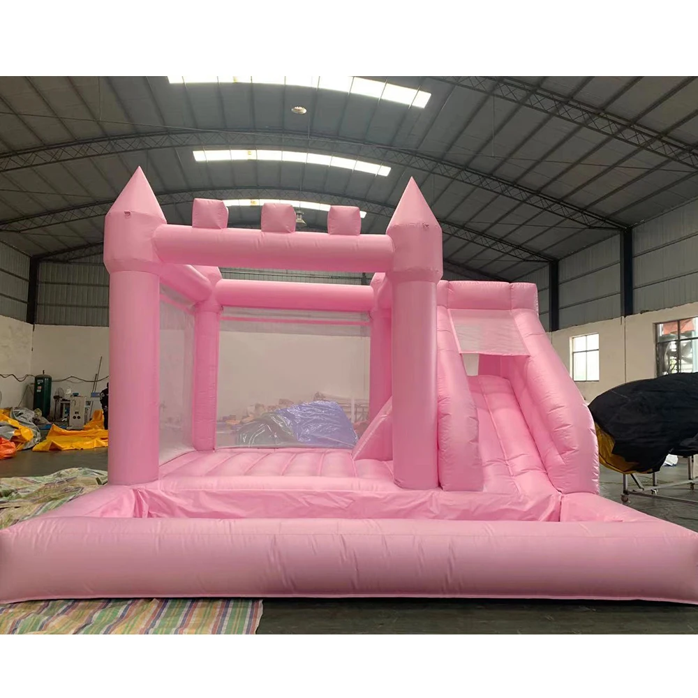 

Inflatable pink Bounce House Bouncer castles Wedding Bouncy Castle jumper With Slide ball pit For Kids