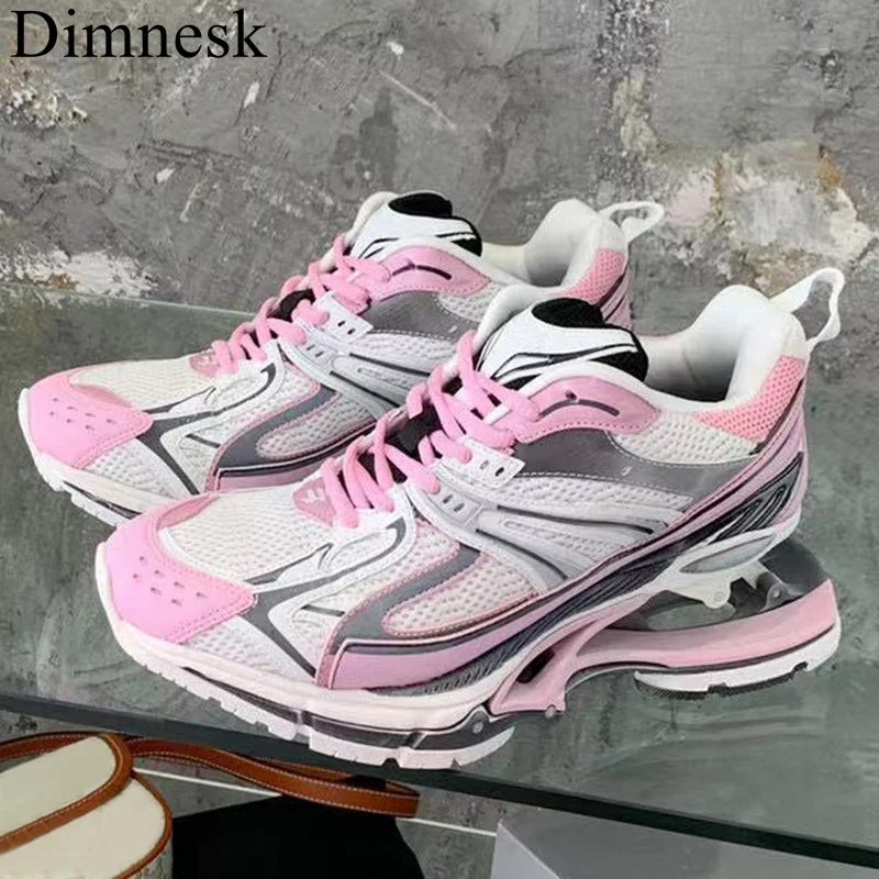 

Spring Heel Thick Sole Daddy Shoes Women Suspensio Increase Breathable Lover Sneakers Autumn Lace Up Casual Shoes Unisex 2021