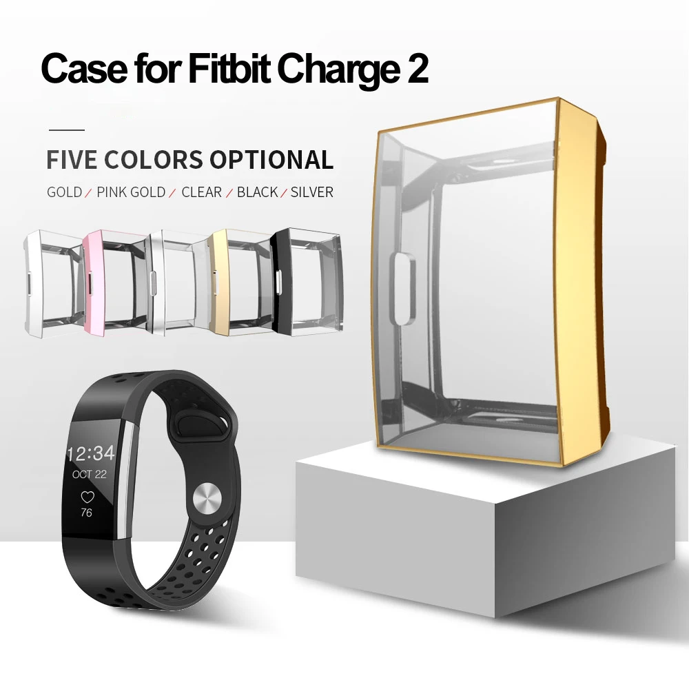 Прозрачный чехол для Fitbit Charge 2 мягкий защитный силиконовый из ТПУ аксессуары