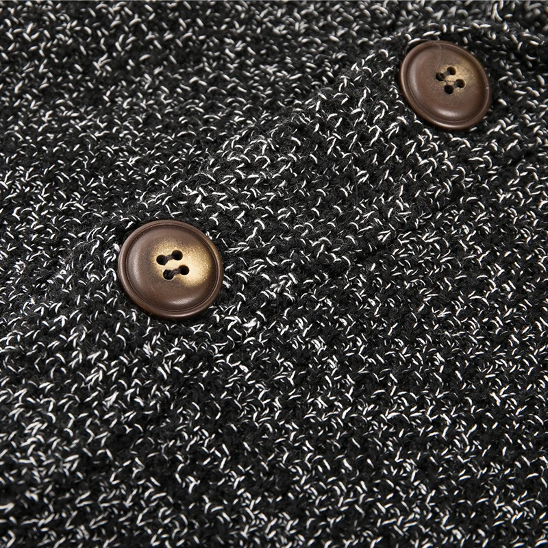 Мужской вязаный винтажный свитер куртка мужской Серый кардиган свитера большое