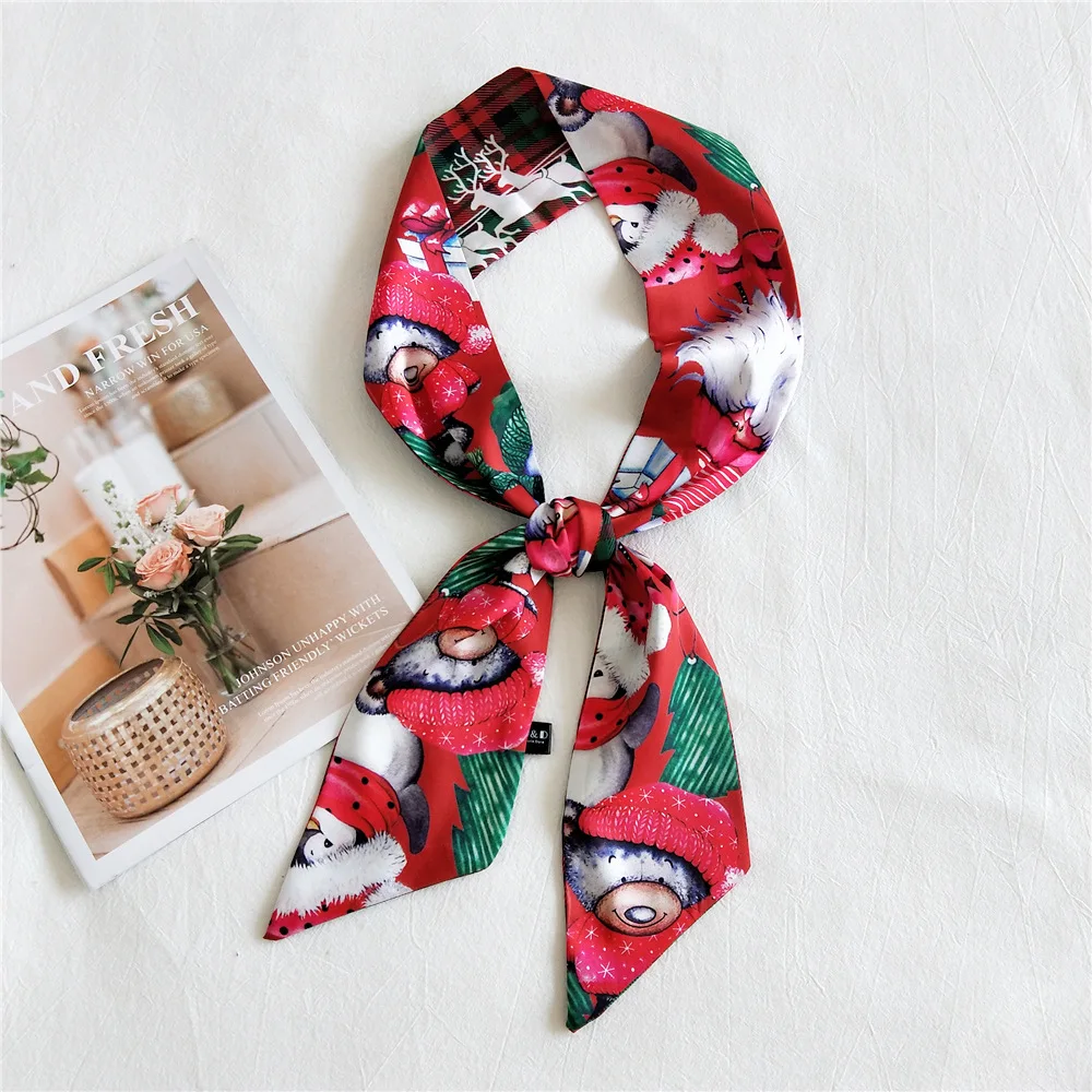 

luxury silk scarf women designer Print Skinny Bag Scarves Headband Wrist Towel Foulard Neckerchief