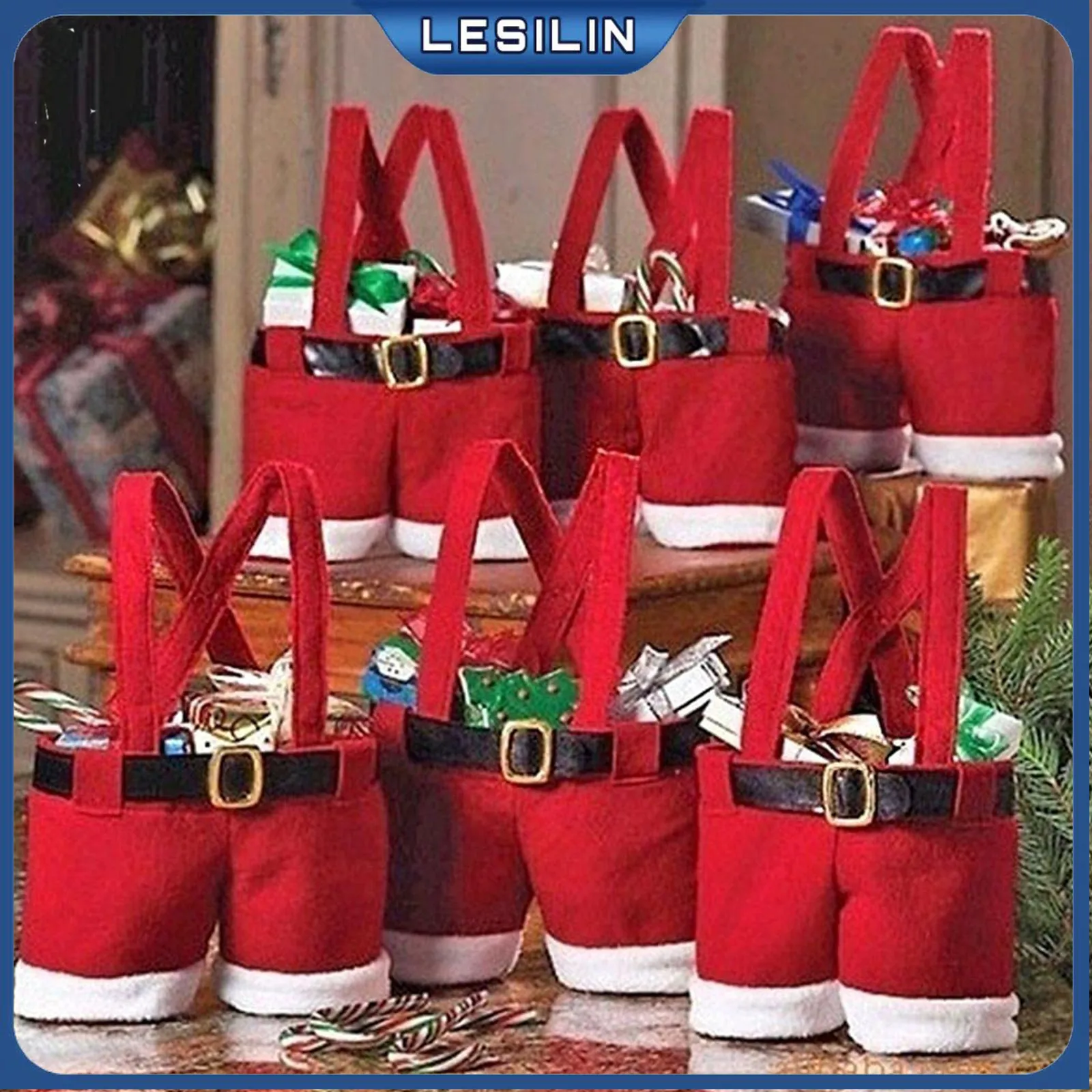 

Merry Christmas Decorations For Home Navidad Cute Santa Pants Style Bags Stocking Filler Xmas Gift 2022 Natal New Year