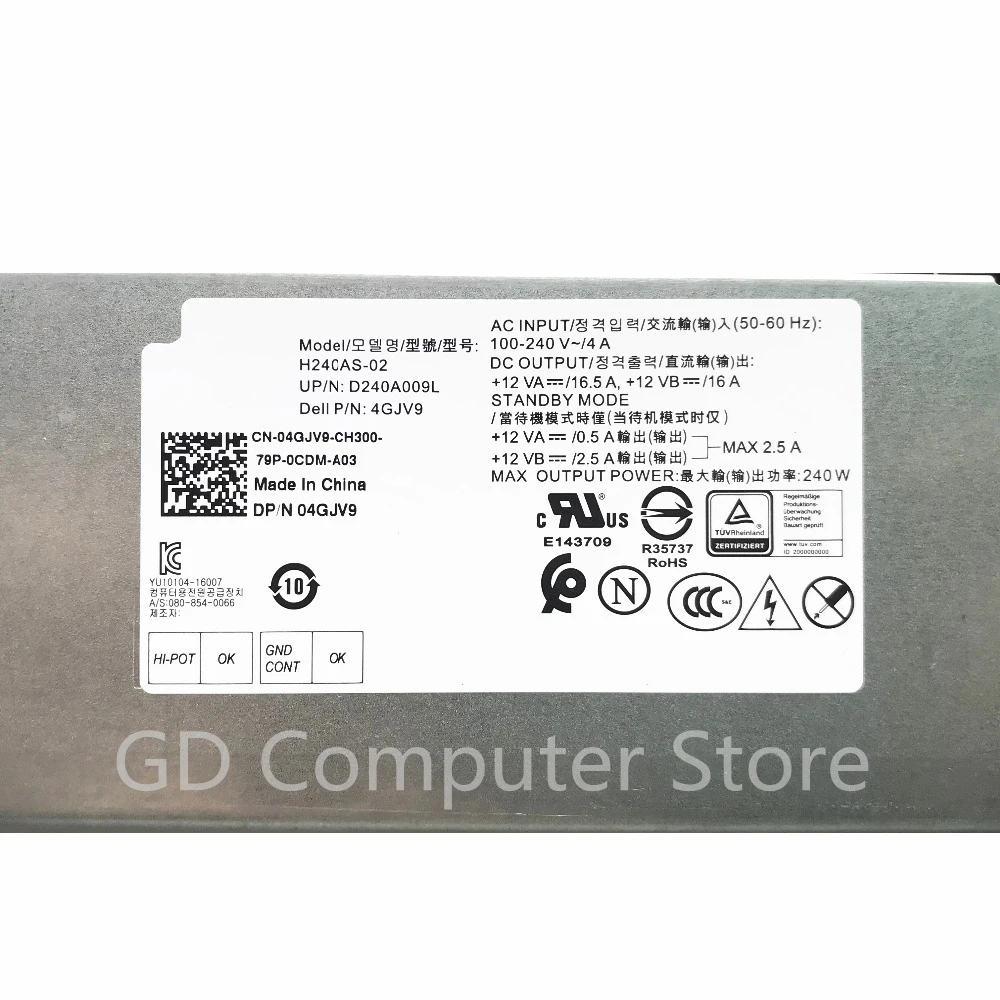 GD новый для DELL 3050 5050 7050 240W настольный Питание L240AM-02 B240AM-02 H240AS-02 CN-04GJV9 04GJV9 4GJV9
