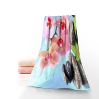 flower and stone towels microfiber fabric bath towels travelbeachfacetowel custom creative towel size 35x75cm 70x140cm