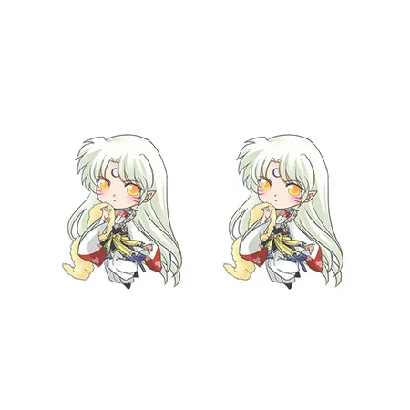 Новые Inuyasha и Kagome акриловые серьги Shippou Sesshoumaru серьги из полимеров эпоксидные серебряные серьги-гвоздики позолоченные - Окраска металла: 11