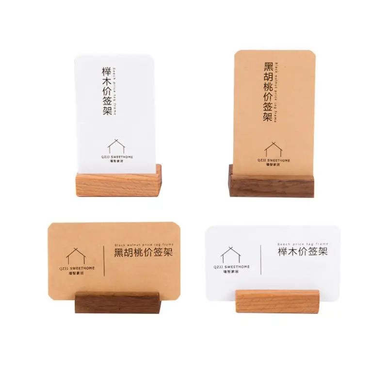 

Wooden Numbers Photo Display Stand Business Card Holder Name Memo Clips Office Desk Organizer Dinner Party