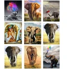 Набор для рисования по номерам на холсте, с изображением слона