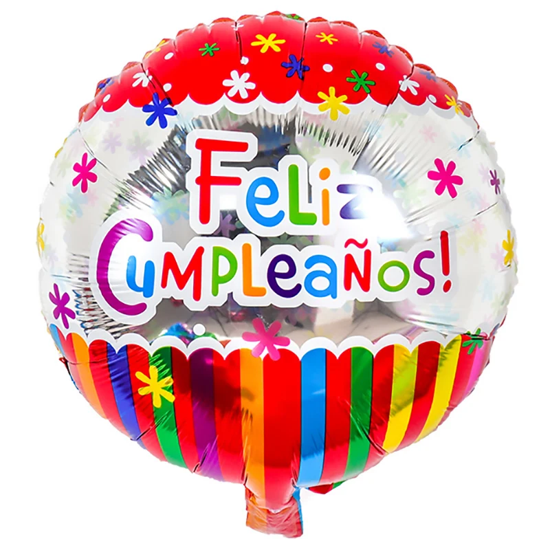 10 шт./лот 18 дюймов Feliz cumpleanos испанский день рождения воздушные шары Круглый mylar