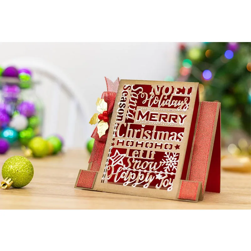 Лист звезда кружева рождественские слова буквы металлические штампы для сделай