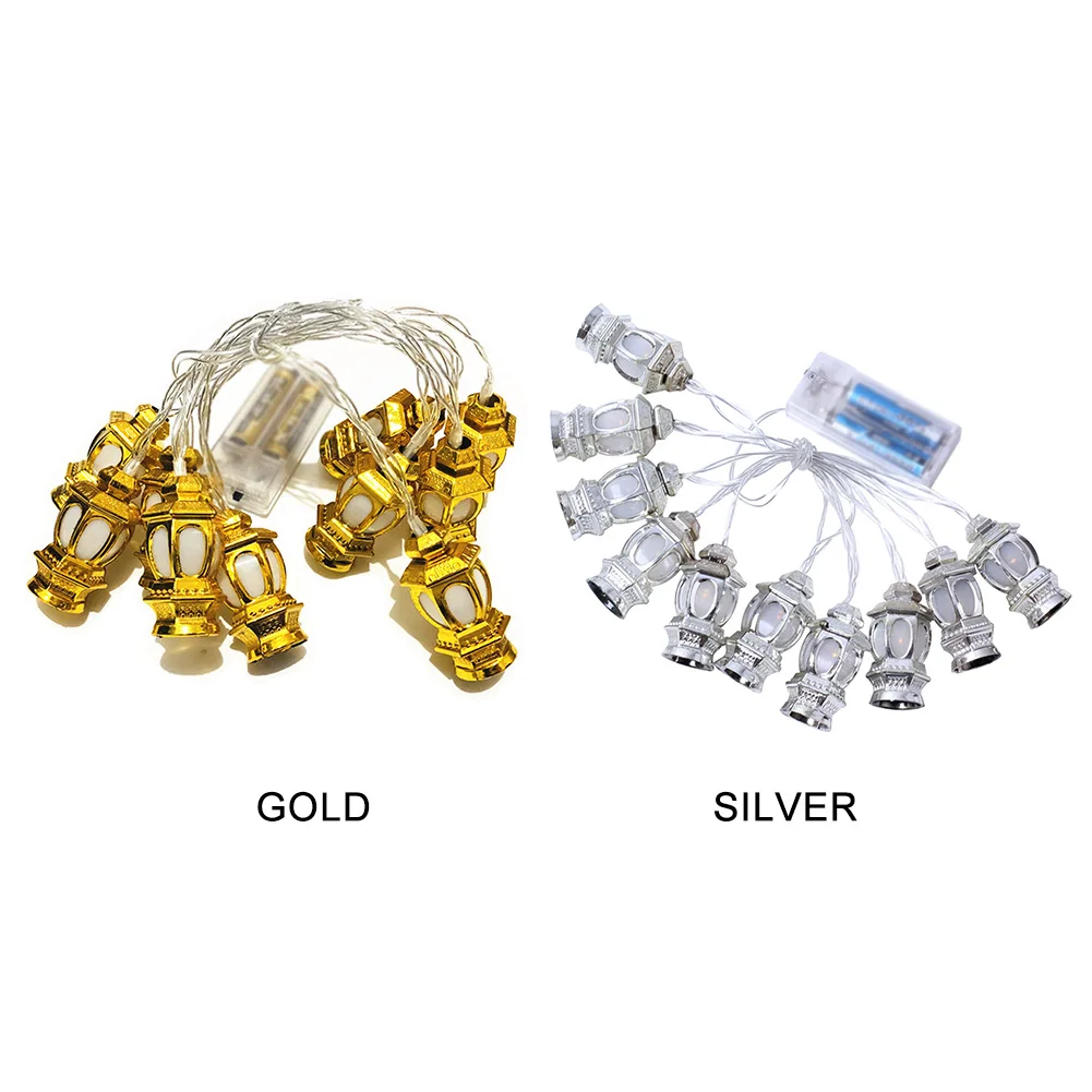 

Wedding LED Light String Indoor Decor Party Battery Powered Corridor Festival For Ramadan 10 Lamp Beads Plastic Lantern Bedroom