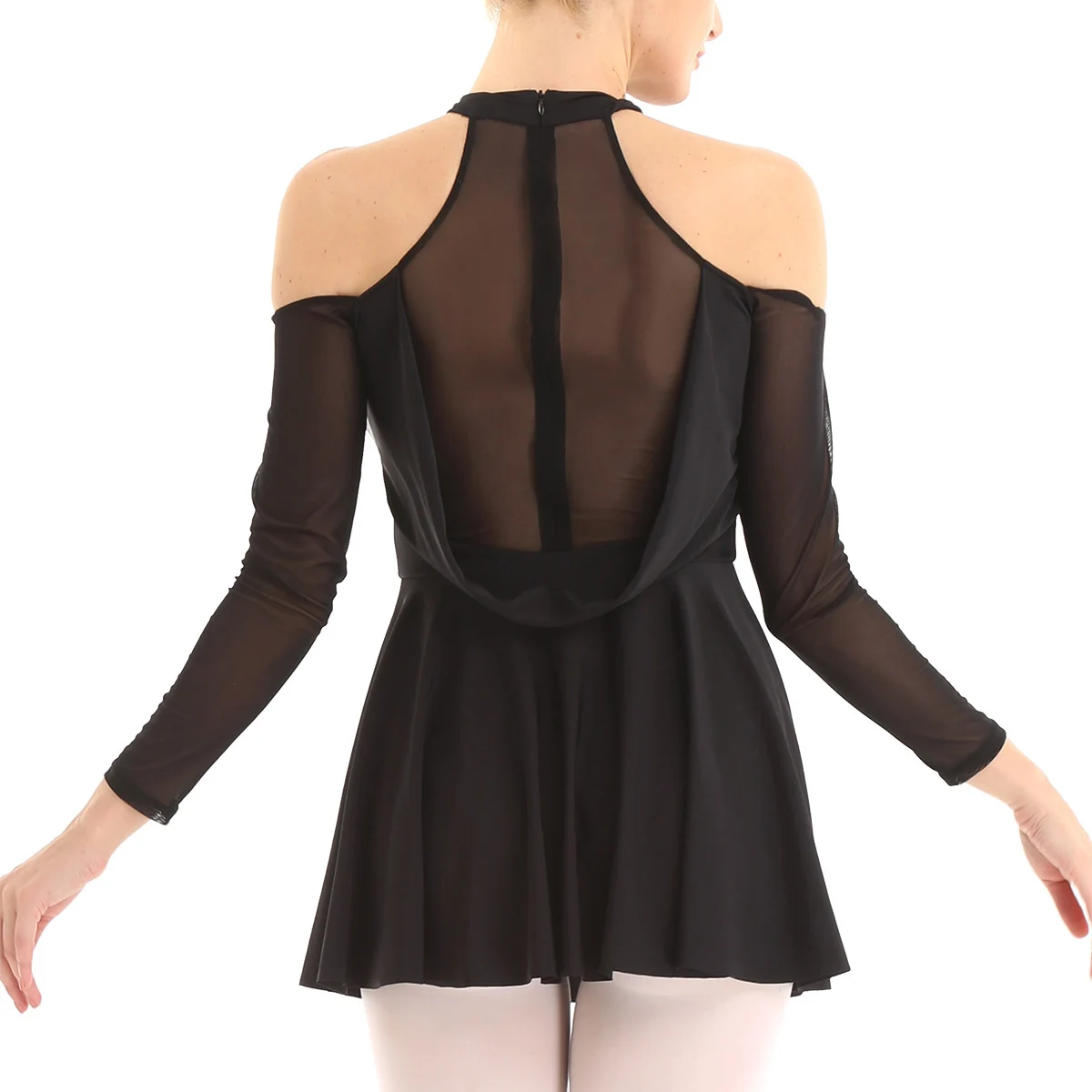 Балетное трико для женщин балерина гимнастическое платье с высокой горловиной