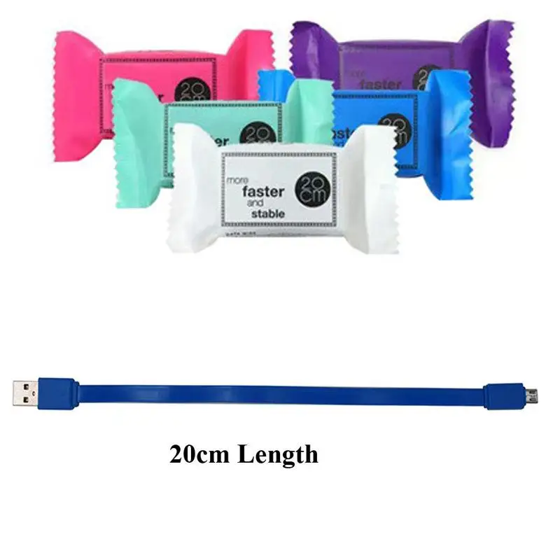 

20cm 2A Candy Cable Portable Powerbank Cable Micro Usb Fast Charging Data Cable Usb Type C Lightning Short Cables For Iphone Lg