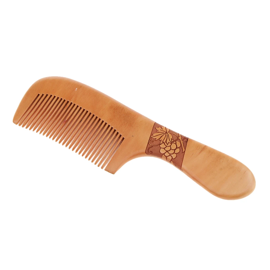 Classic Wood Wide Tooth Anti-static Mahogany Comb Head Massage Wooden Brush |