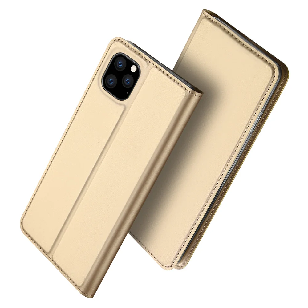 Флип-чехол для Apple iPhone 11 Pro Max XS Max XR 8 7 6 6S Plus, Мягкий бампер, слот для карт, держатель, кошелек, подставка, чехол для телефона - Цвет: Золотой