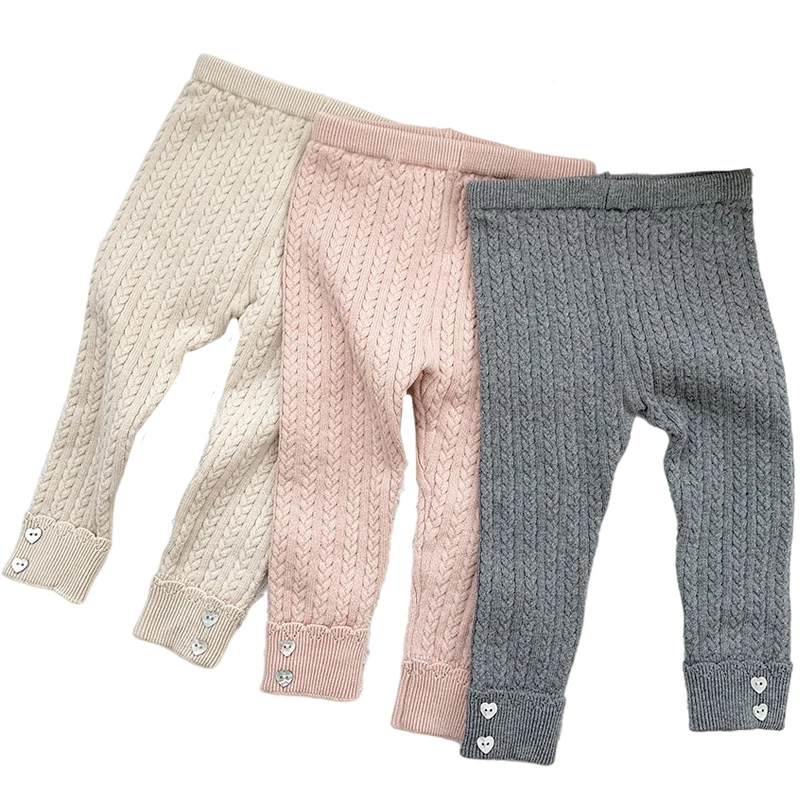 

Трикотажные леггинсы для маленьких девочек, демисезонные теплые трикотажные штаны для маленьких девочек