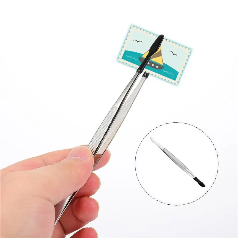 

2 Pcs Anti-static Lightweight Portable Stamp Nipper Stamp Tweezer for Shop Office