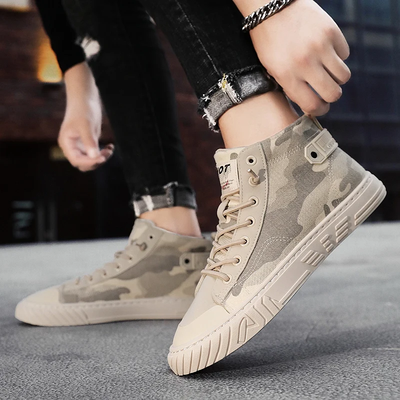 

Band New High Top Canvas Shoes Men Sneakers Lace-up Unisex Casual Shoes Classic Retro Style Black High Quality Female zapatillas