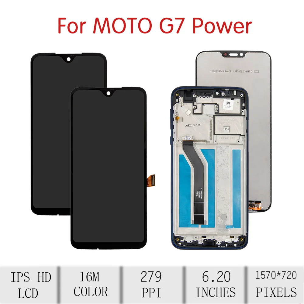 

6.2Original For Motorola Moto G7 Power LCD Touch Screen Digitizer Assembly For Motorola G7 Power Display with Frame Replacement