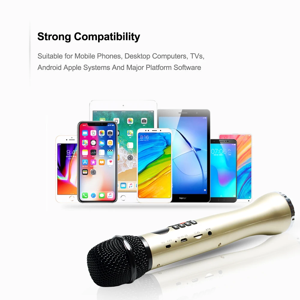 Новый беспроводной микрофон для караоке со светодиодным дисплеем WS858