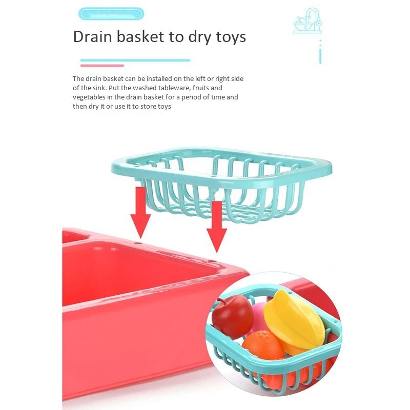 

Kitchen Toys Simulation Sink Dishwashing Wash Kit House Props Kids