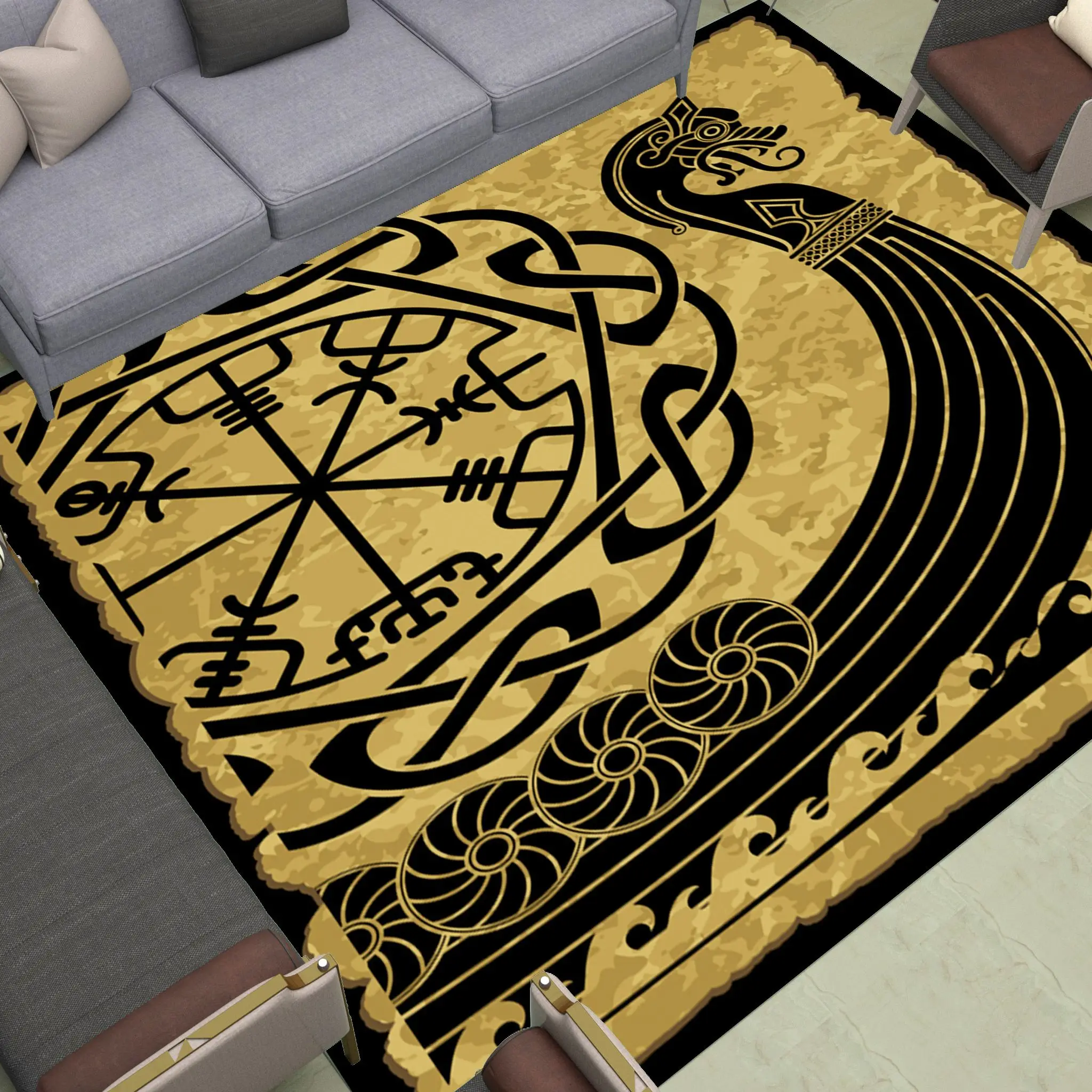 Коврик Magic Dragon с изображением лодки большой современный напольный коврик в стиле