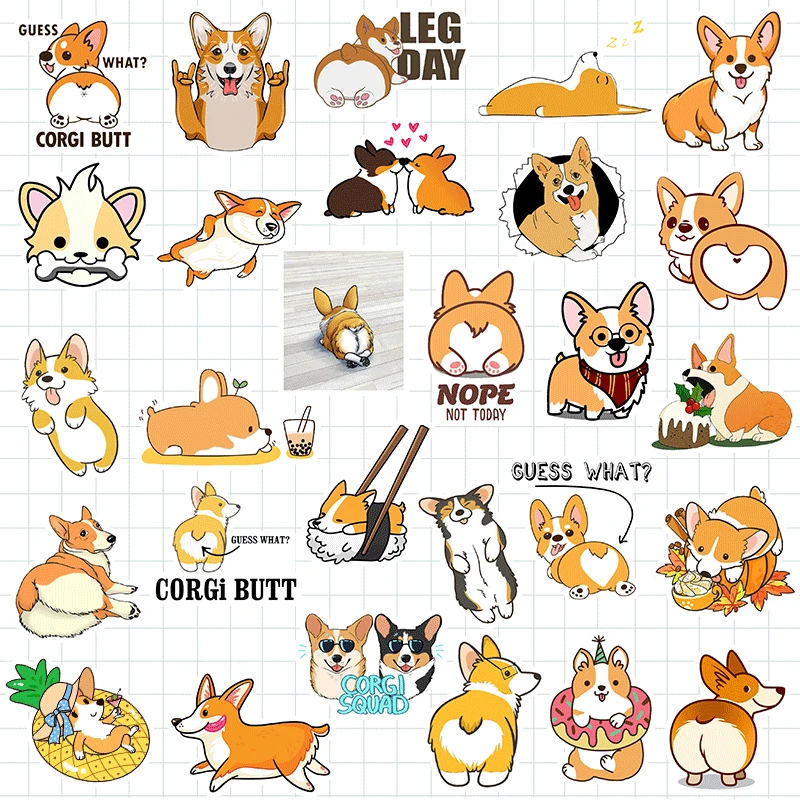 Милые корги собака пуля дневник декоративные наклейки из бумаги васи