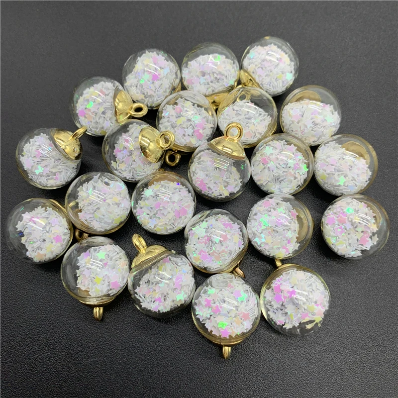 5 шт. 16 мм цветные прозрачные стеклянные шариковые Подвески в виде звезд для