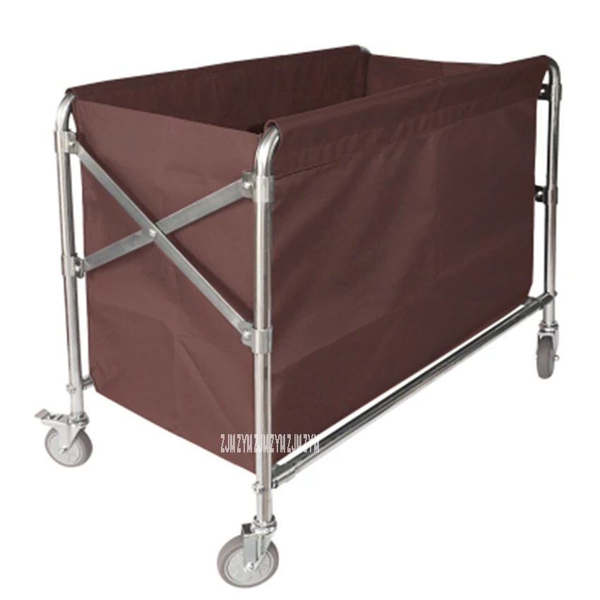 

BCC01 Room Service Folding Trolley Stainless Steel Hotel Clean Storage Car Dirty Clothes Cart Cleaning Work Folding Storage Car