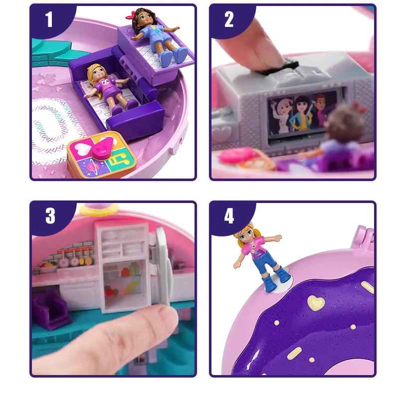 Оригинальная карманная кукла Mattel Polly скрытый мир мини сцена домашние игрушки для