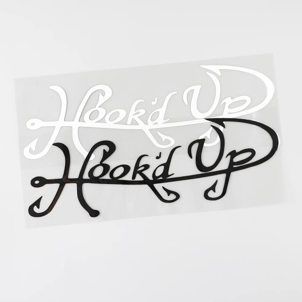 YJZT 21.3CMX6.9CM Lovely Hookɽ Up Fishing Decal Vinyl Car Sticker Black/Silver 8A-1042 | Автомобили и мотоциклы