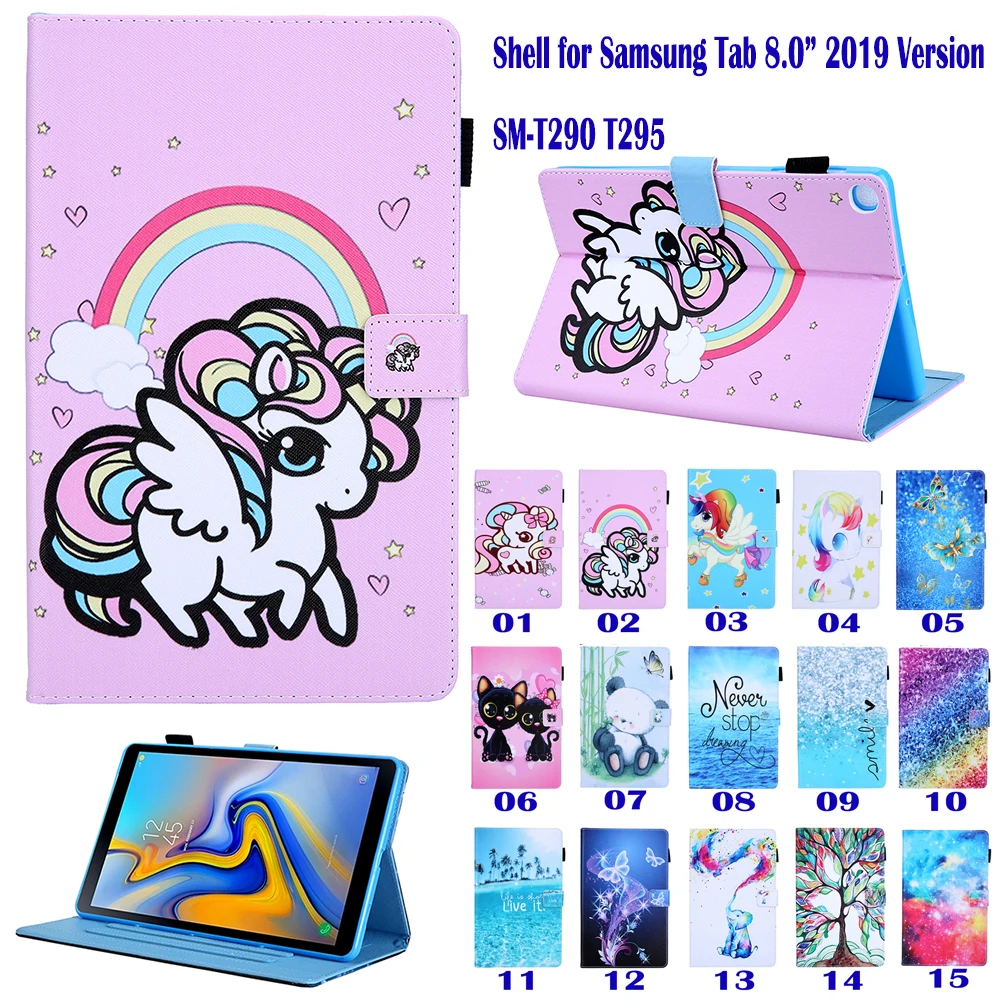 Чехол для Samsung Tab A 8 0 2019 SM T290 T295 защитный чехол из искусственной кожи с функцией
