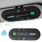 Автомобильный комплект громкой связи Bluetooth, крепление на козырек от солнца, беспроводной приемник, динамик, телефон, mp3-плеер с автомобильным зарядным устройством
