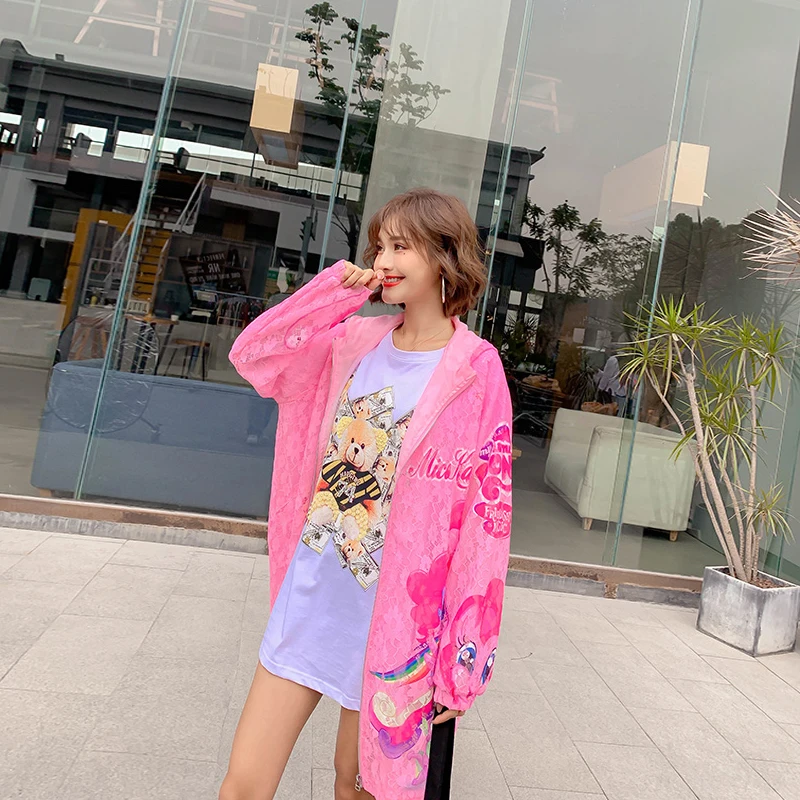 2020 весеннее Новое поступление кружевное пальто с капюшоном модное женское