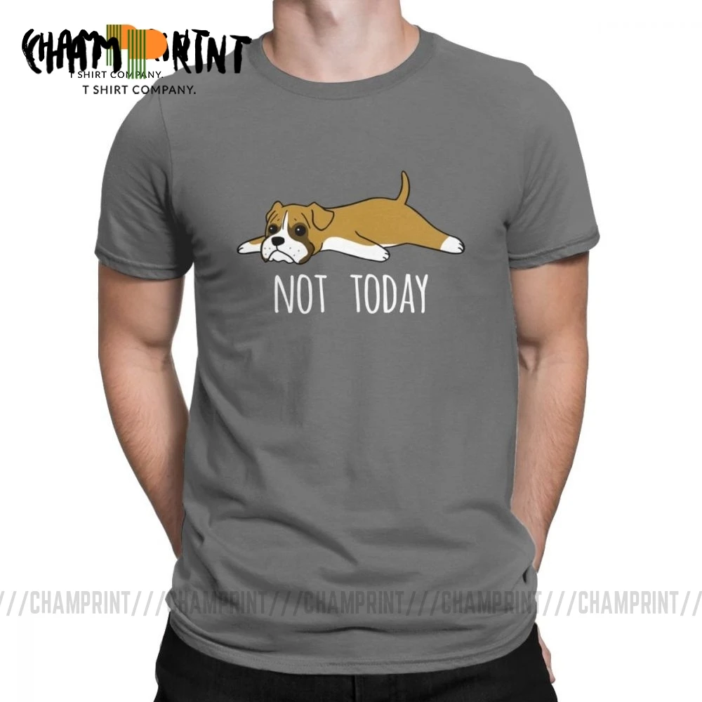 Мужские Забавные футболки Not Today Boxer Dog винтажные топы с круглым вырезом и коротким