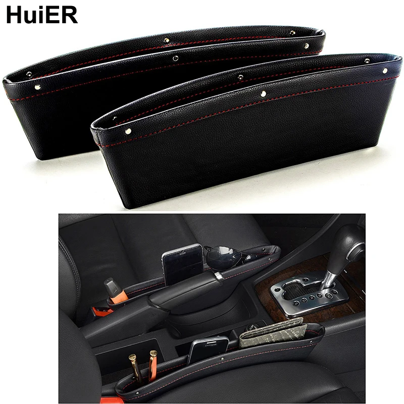 HuiER, 1 шт., Кожаный Автомобильный Стайлинг зазора, Карманный держатель, органайзер для автомобильного сиденья и консольного магазина, автомобильный держатель для хранения швов