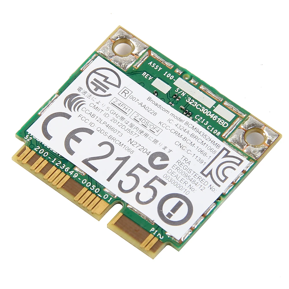 Двухдиапазонная сетевая карта AzureWave BCM4352 BCM94352HMB мини PCIe 802.11AC 867 Мбит/с