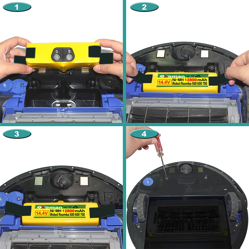 Высокая Ёмкость 12000 мА/ч 14 4 V Батарея для iRobot Roomba пылесос 500 530 540 550 620 600 650 700 780 790 870 |