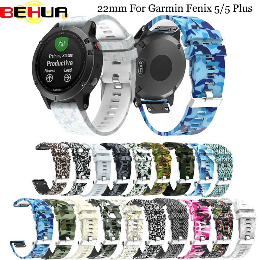 22 мм быстросъемный ремешок для часов Garmin Fenix 5 plus 6 Pro Forerunner 935 945 с принтом