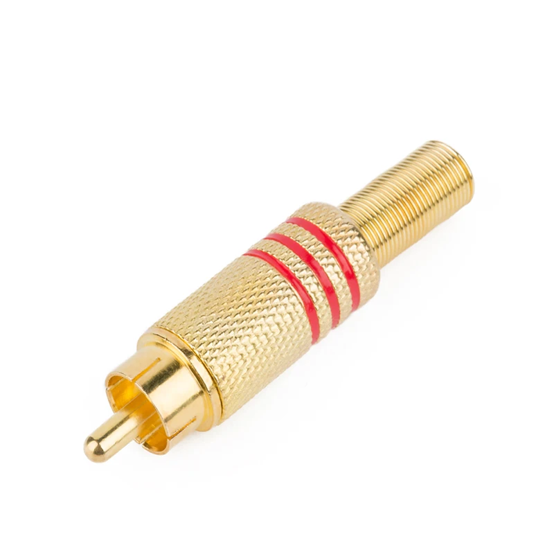 1 шт. Позолоченный разъем RCA Штекерный аудио-разъем с протектором кабеля |