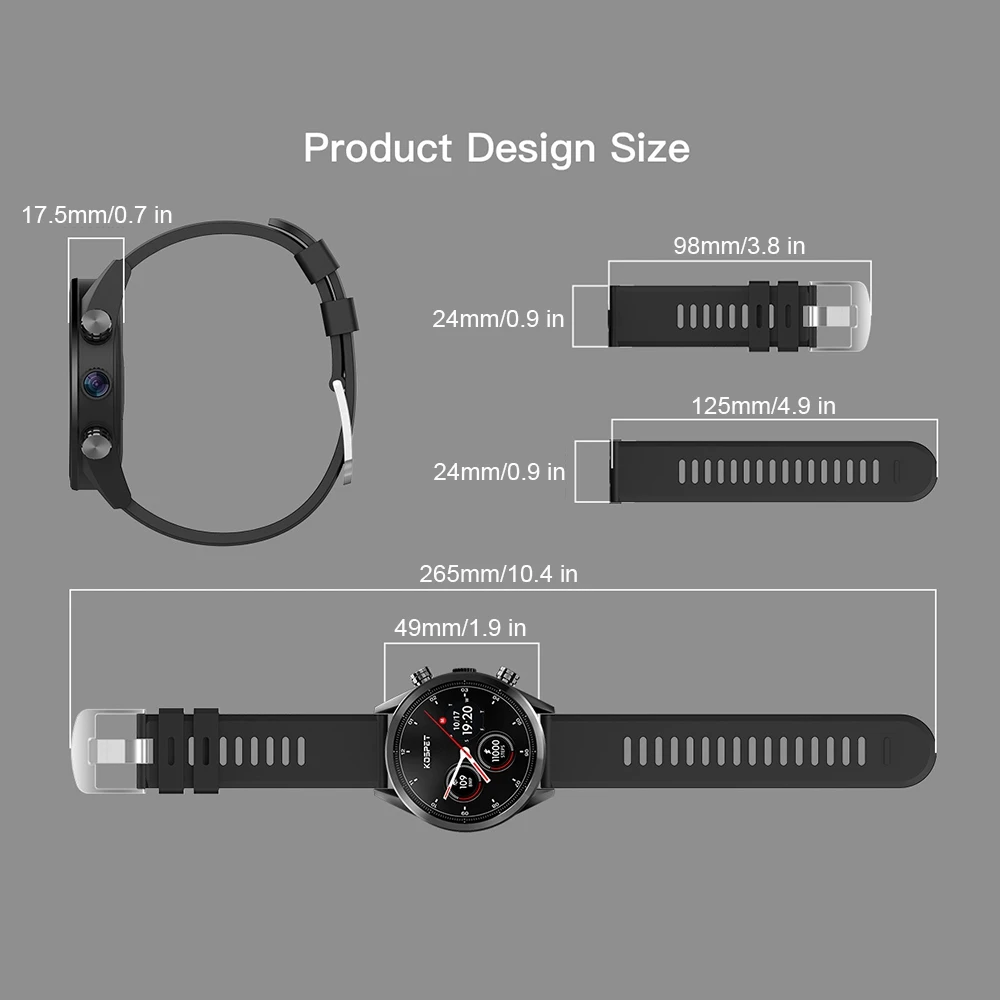 Kospet Hope 3G 32G 4G-LTE Smart Watch Phone 1.39inch Large screen AMOLED IP67 WIFI GPS/GLONASS 8.0MP Bluetooth | Электроника