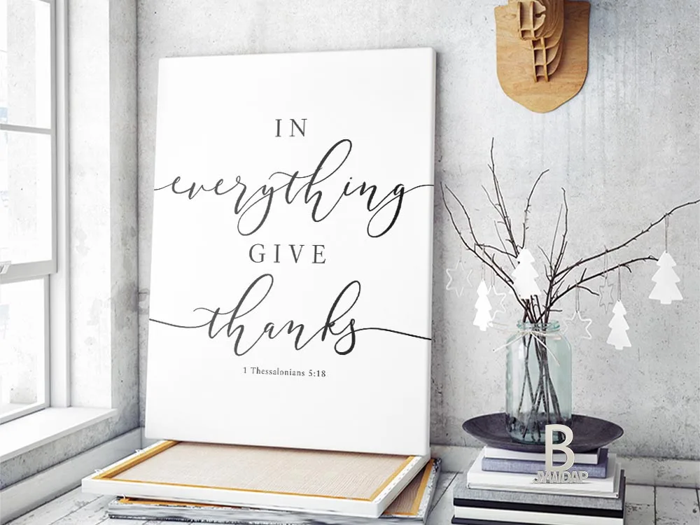 Тексты Библии с печатью настенное искусство 1 из салонианов 5:18 версия нового