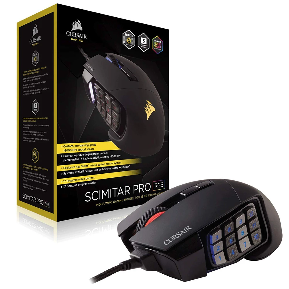 12000 DPI Corsair игровая Scimitar PRO RGB MOBA/MMO PC мышь оптическая клавиша слайдер механические