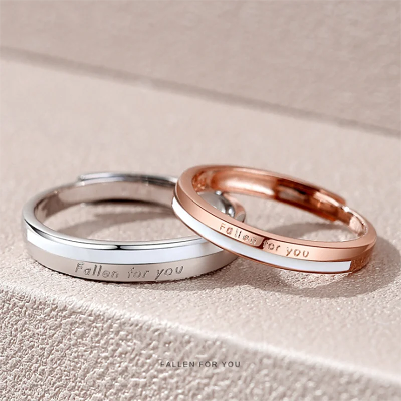 

2pcs Personalized Date Ring for Men Women Engagement Wedding Engraved Real Love Couple Rings Anniversary Valentine's Day Gift