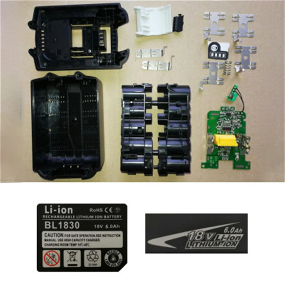 Корпус корпуса батареи чехол наклейка печатная плата для MAKITA 18V BL1830 BL1840 BL1850